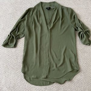 Mossimo Mid Sleeve Olive Blouse